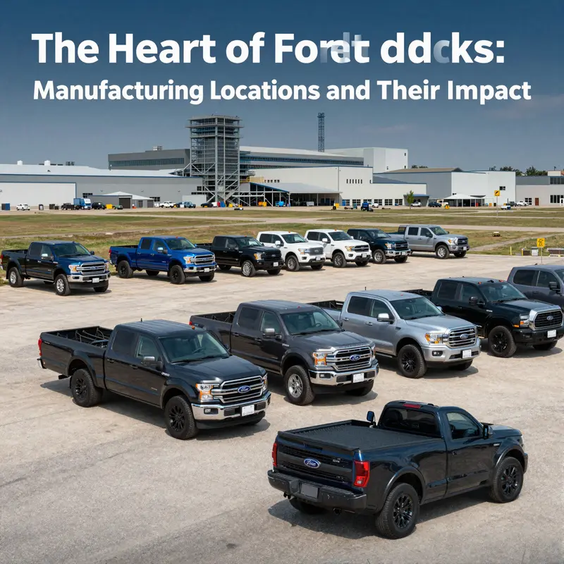 A lineup of Ford trucks, showcasing the essence of American craftsmanship and innovation in the automotive industry.