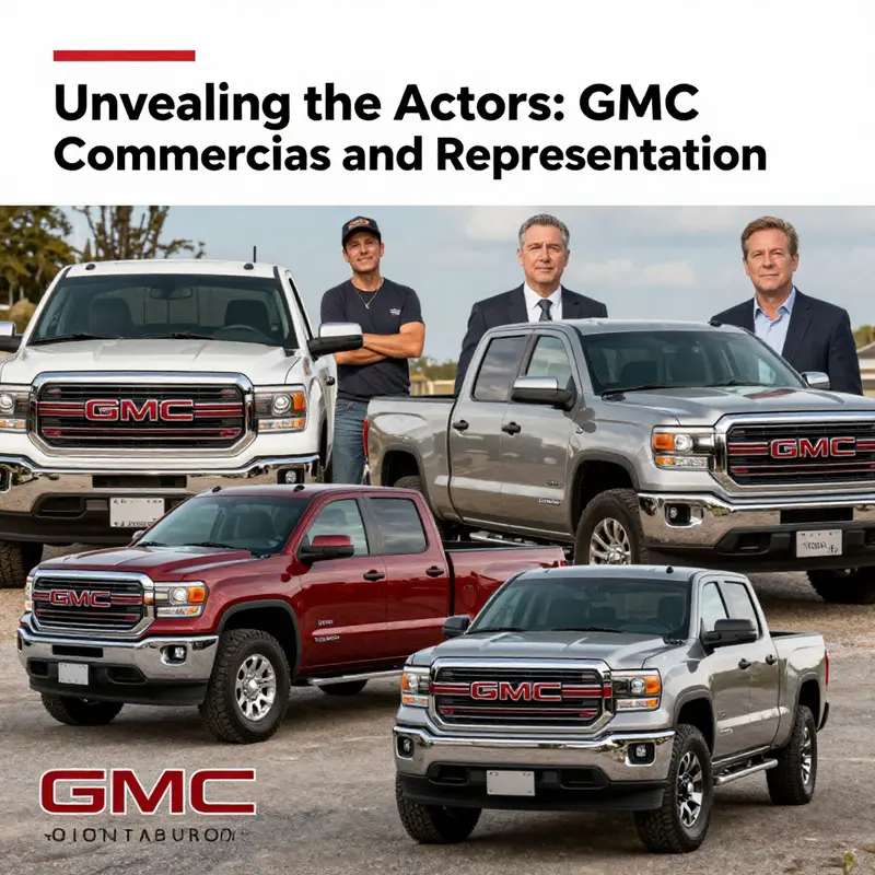 A montage showcasing the primary actors in GMC truck commercials, emphasizing the absence of black representation.