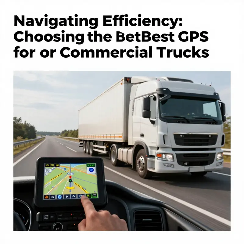 A commercial truck utilizing GPS for navigation on a highway, symbolizing efficiency in logistics.