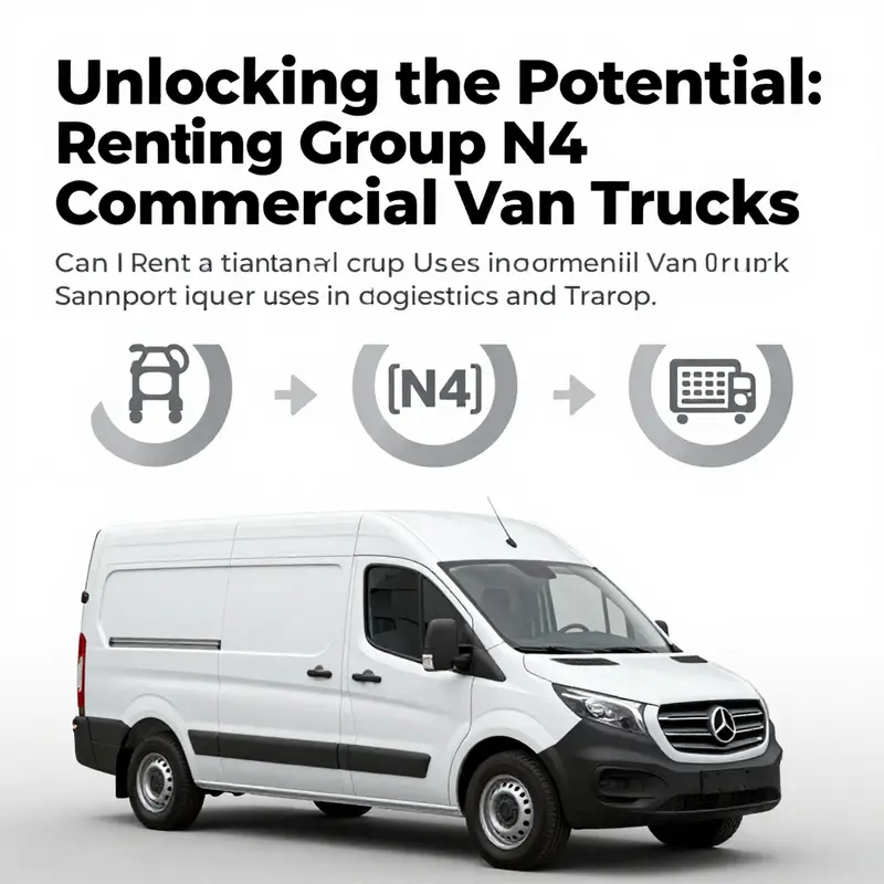 Various commercial vans available for rental, including models typical in the Group N4 classification.