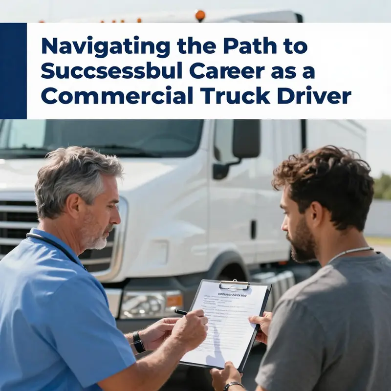 Individuals of diverse backgrounds reviewing age and legal requirements for becoming commercial truck drivers.
