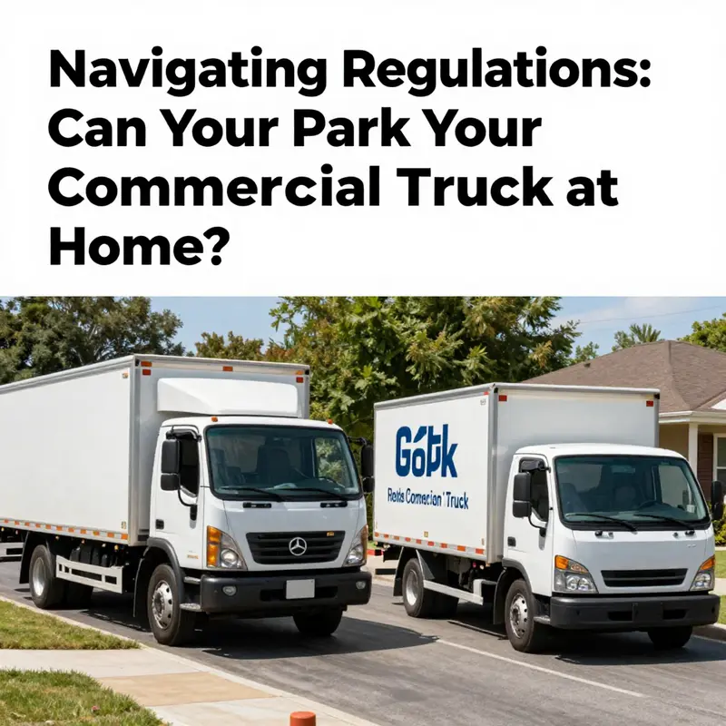 Infographic on local zoning regulations affecting commercial truck parking in residential areas.