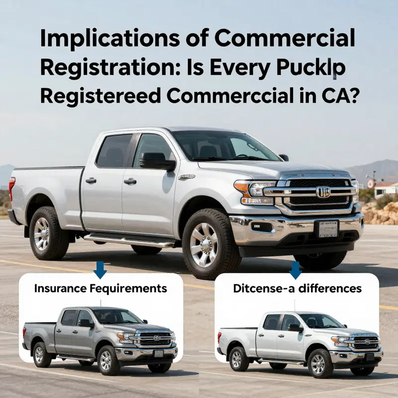 Infographic explaining vehicle classification categories for pickup trucks in California.