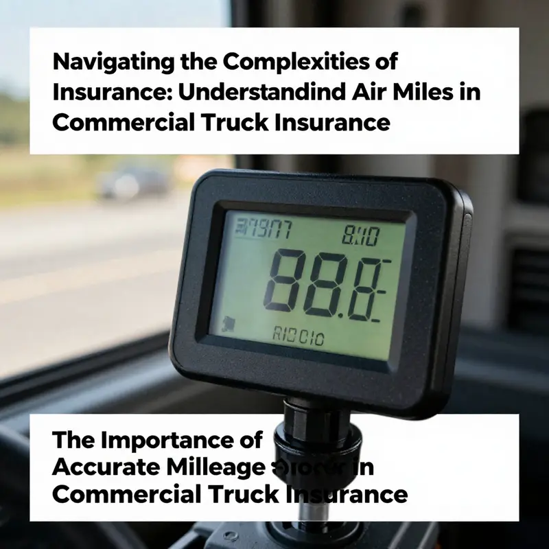 An illustration clarifying the difference between air miles and road miles in commercial truck insurance.