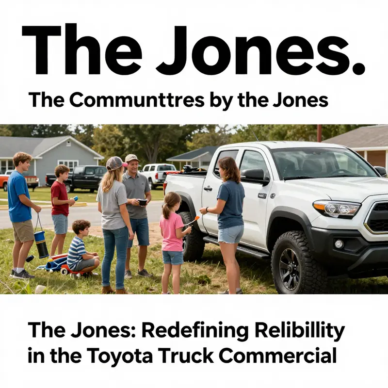 The Jones family exemplifying the connection between hard work and reliability through their interactions with a Toyota truck.