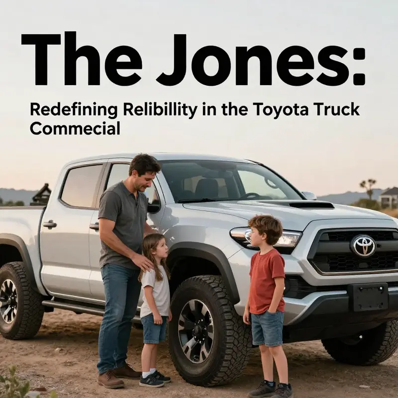 The Jones family exemplifying the connection between hard work and reliability through their interactions with a Toyota truck.