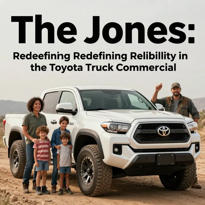 The Jones family exemplifying the connection between hard work and reliability through their interactions with a Toyota truck.