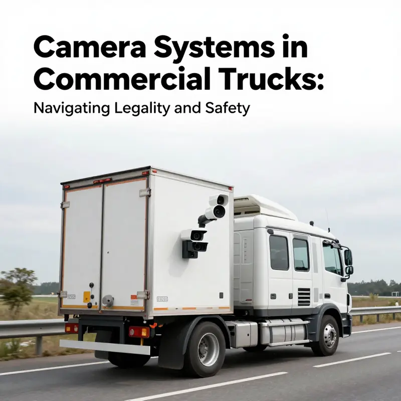 A commercial truck equipped with advanced camera systems, highlighting their legal acceptance in transportation.