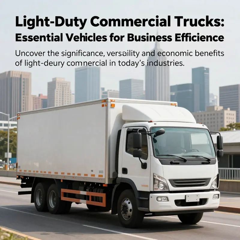 A light-duty commercial truck loaded with cargo, positioned in front of a city skyline, representing urban logistics.