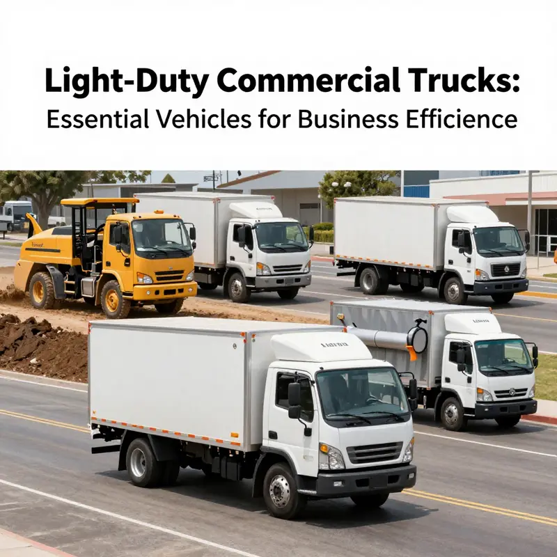 A variety of light-duty commercial trucks, showcasing their design and functionality for diverse applications.