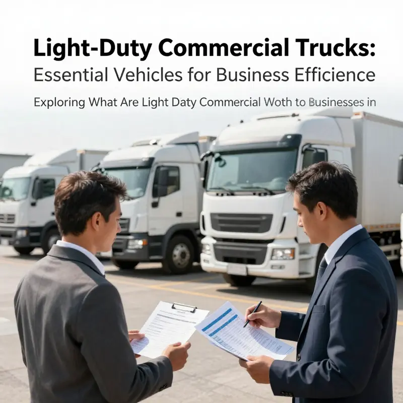 A variety of light-duty commercial trucks, showcasing their design and functionality for diverse applications.