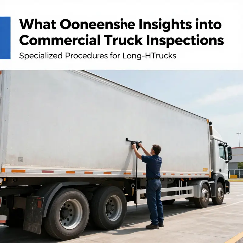 Inspecting critical components of a commercial truck.