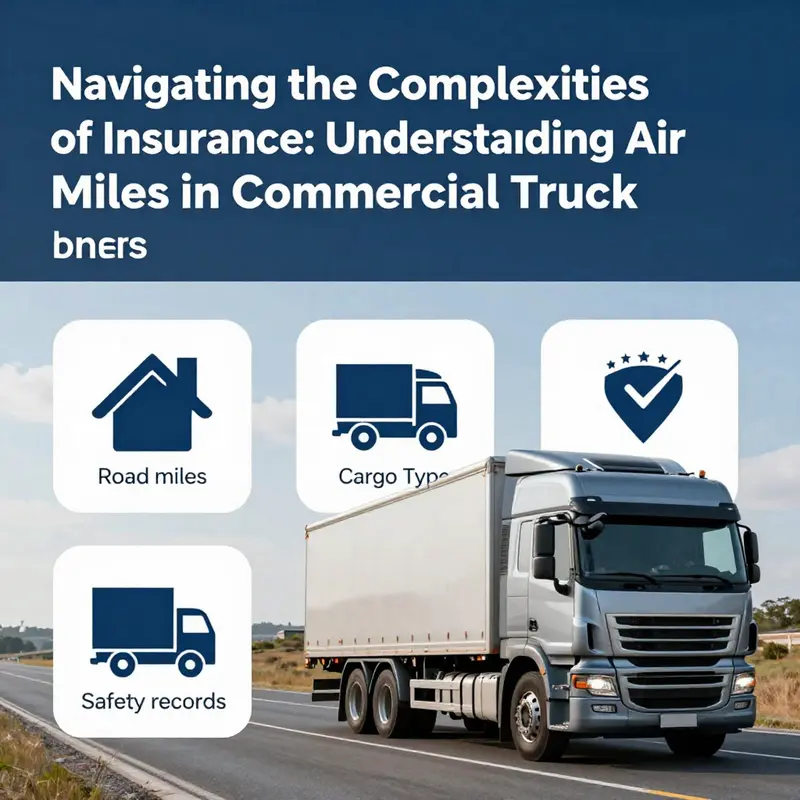 An illustration clarifying the difference between air miles and road miles in commercial truck insurance.