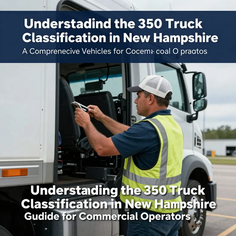 A 350 truck signaling its role as a commercial vehicle in New Hampshire.