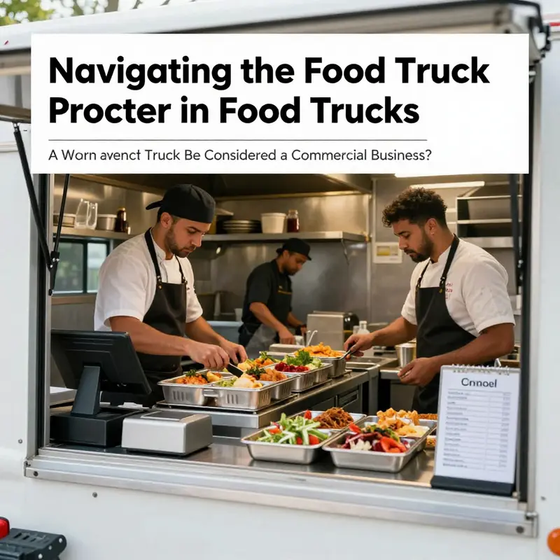 A lively food truck operating in a commercial setting, attracting a diverse crowd.