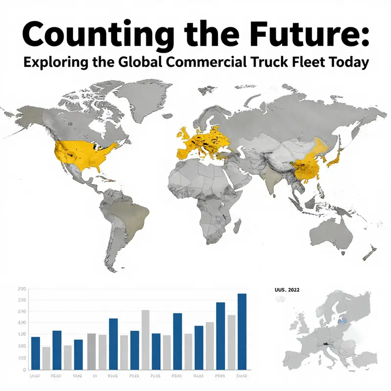 Highway populated with diverse types of commercial trucks, symbolizing the global fleet’s breadth.