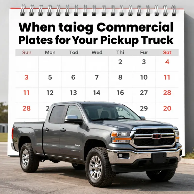 Pickup truck registered for business use at a construction site.