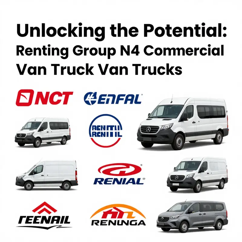 Various commercial vans available for rental, including models typical in the Group N4 classification.