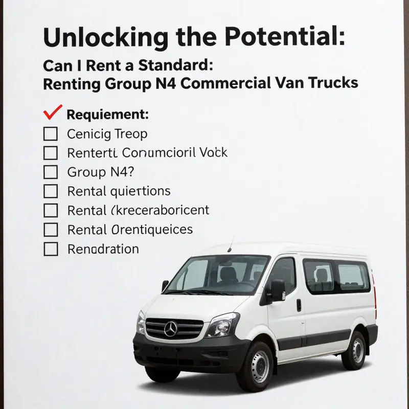 Various commercial vans available for rental, including models typical in the Group N4 classification.