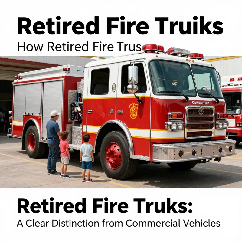 An old retired fire truck, illustrating its status as a non-commercial vehicle.