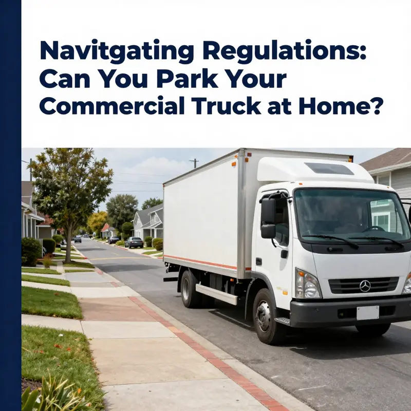 Infographic on local zoning regulations affecting commercial truck parking in residential areas.