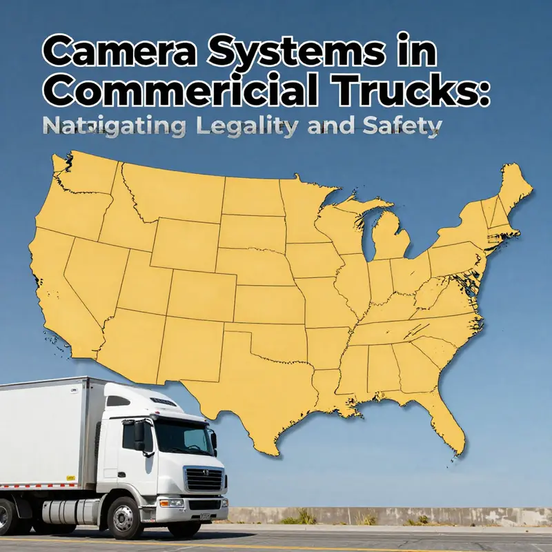A commercial truck equipped with advanced camera systems, highlighting their legal acceptance in transportation.