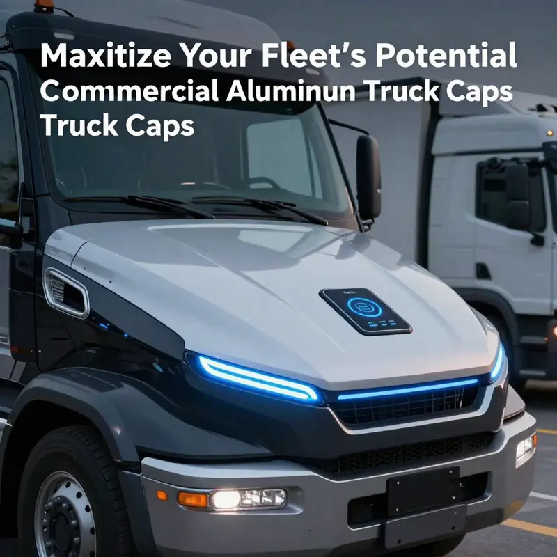 Modern aluminum truck cap demonstrating sleek design and secure cargo features.