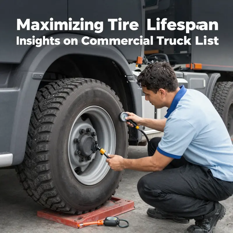 Key factors influencing the lifespan of commercial truck tires illustrated through a detailed infographic.