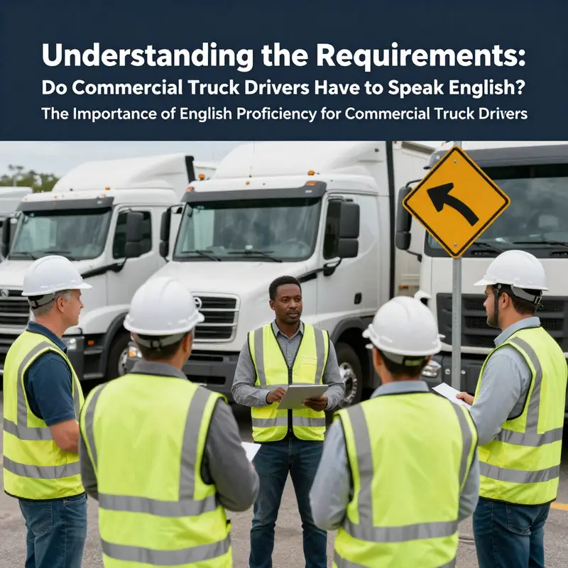 Truck drivers participating in safety discussions highlighting the importance of language proficiency.
