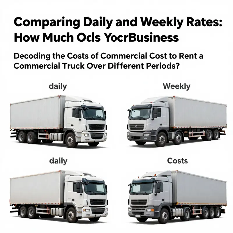 Various commercial trucks displaying the diversity that affects rental costs.