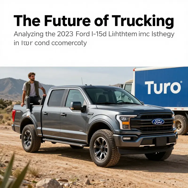 The stunning 2023 Ford F-150 Lightning, as portrayed in Turo’s commercial, emphasizing its modern design.