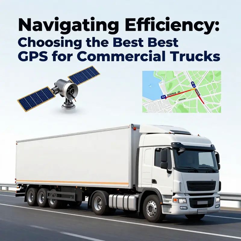 Illustration depicting the technology behind GPS systems in commercial trucks.