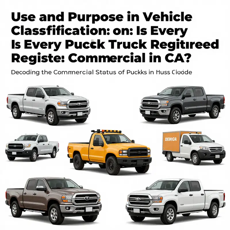 Infographic explaining vehicle classification categories for pickup trucks in California.