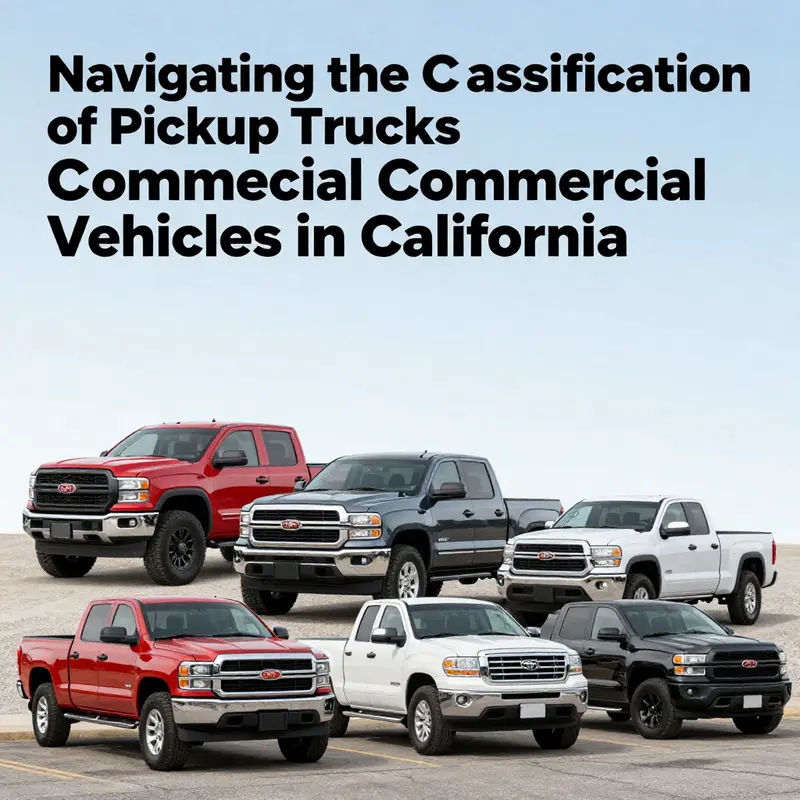 Depiction of different environments highlighting the distinction between commercial and personal use of pickup trucks.