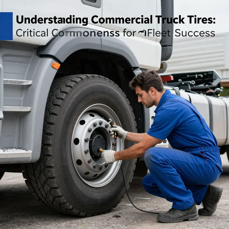 An overview of diverse commercial truck tires showcasing their distinctive features.
