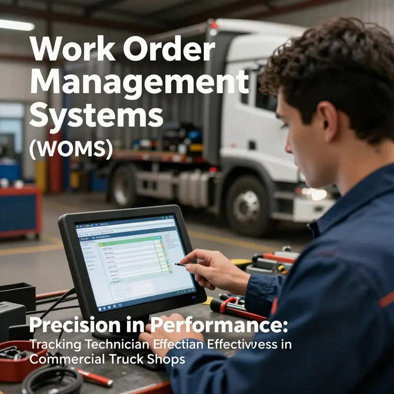 A technician utilizes a WOMS to log repair details, ensuring effective tracking and accountability.