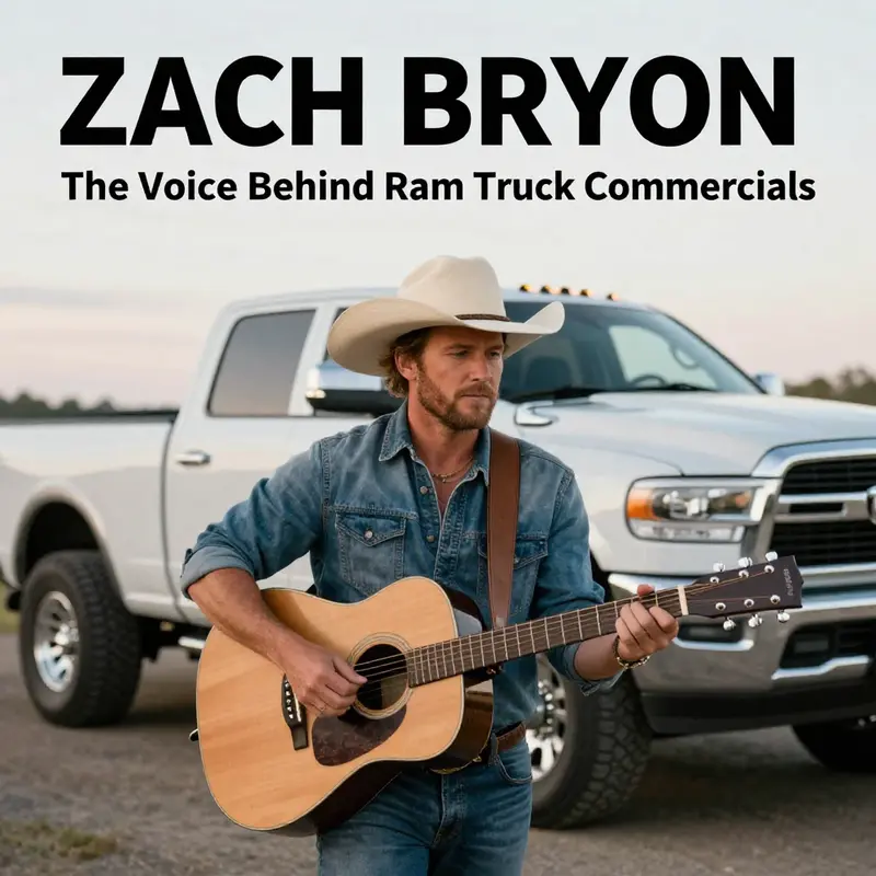 Zach Bryan performing with his guitar, embodying the spirit of country music as he represents the Ram Truck brand.