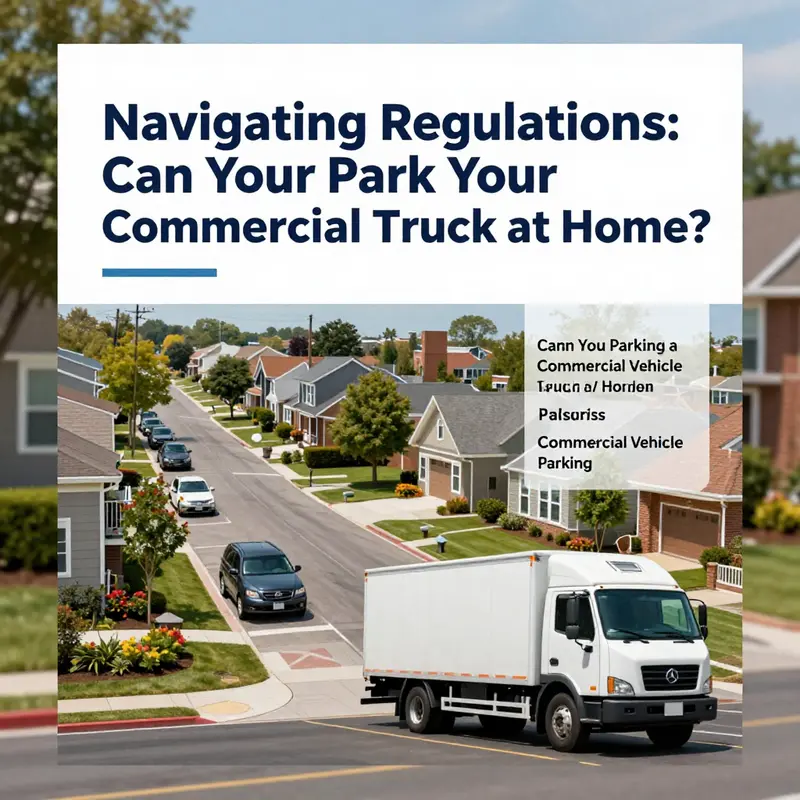 Infographic on local zoning regulations affecting commercial truck parking in residential areas.