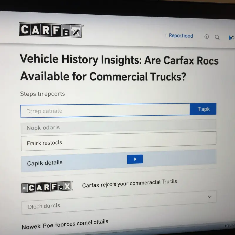 An example of a CarFax vehicle history report tailored for commercial trucks, highlighting key data points.