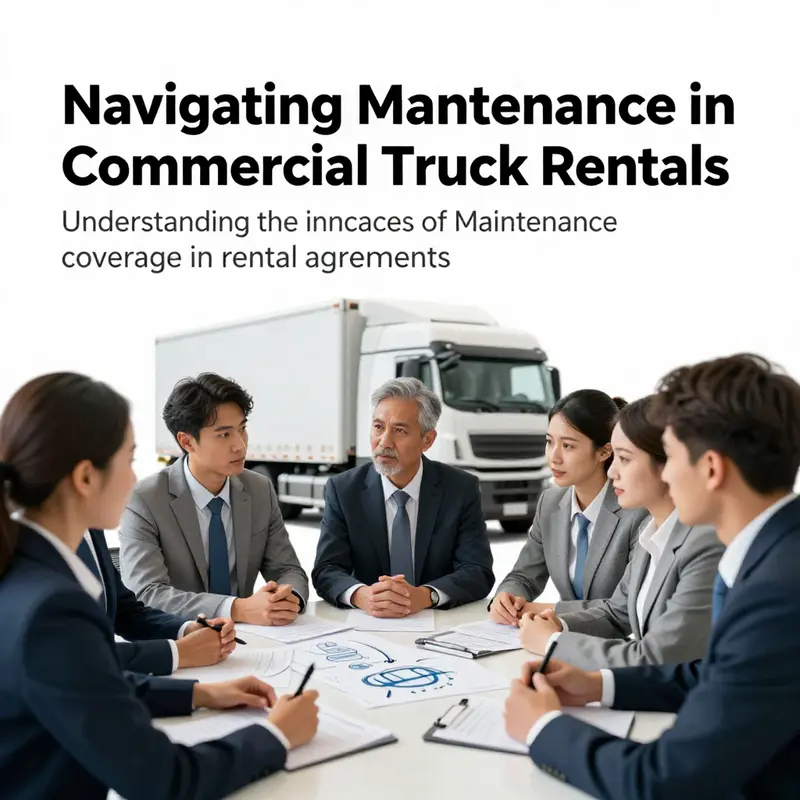 A diverse team of professionals discussing commercial truck rental strategies with visual aids.