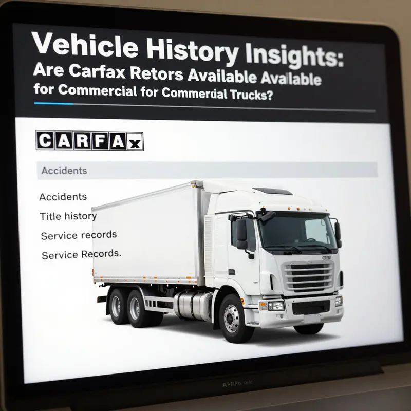 An example of a CarFax vehicle history report tailored for commercial trucks, highlighting key data points.