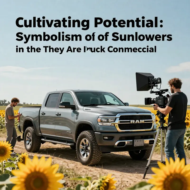 The sunflower field embodies the resilience and transformative capabilities of the Ram truck.