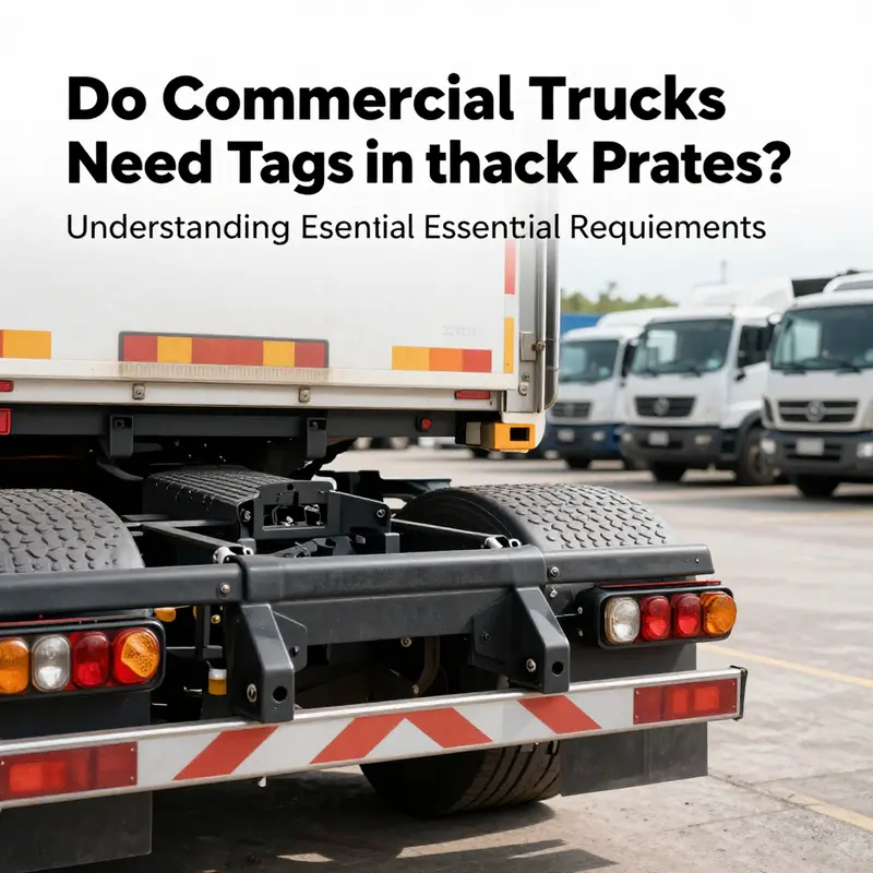 A close-up of commercial truck license plates demonstrating compliance with legal regulations.