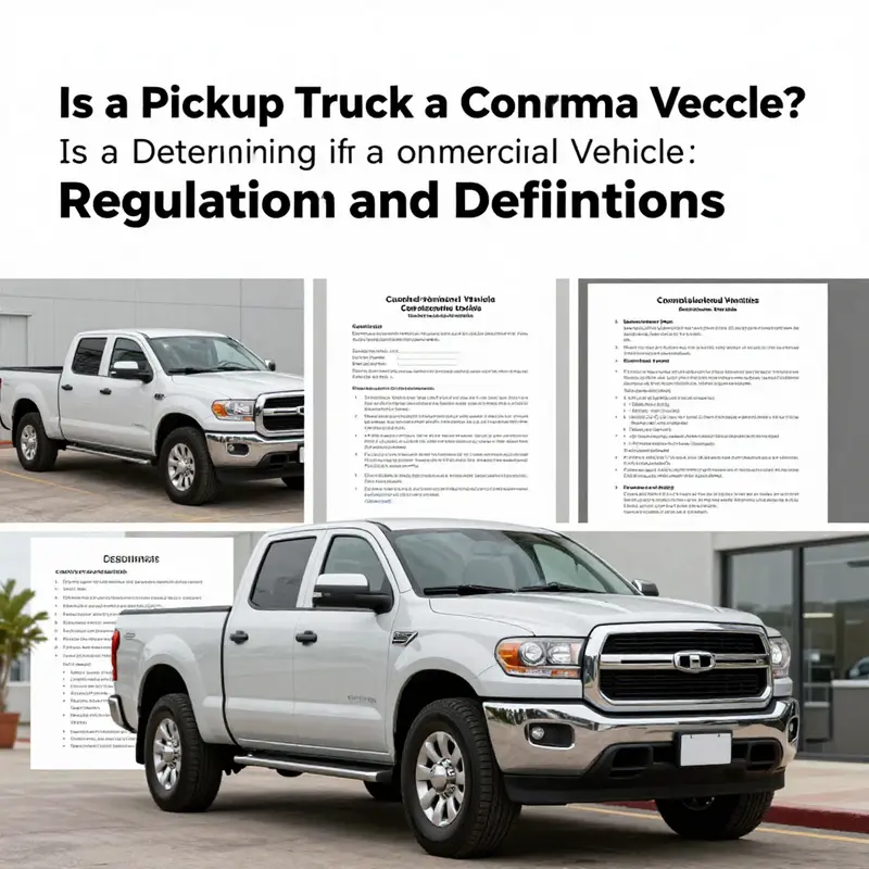 Understanding the regulatory context around classifying pickup trucks as commercial vehicles.