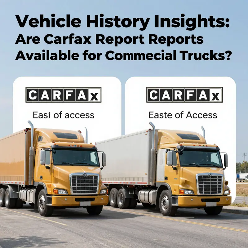 An example of a CarFax vehicle history report tailored for commercial trucks, highlighting key data points.
