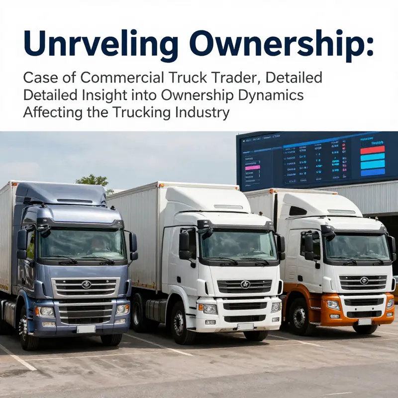 A cover image showing various commercial truck models and a digital trading interface.