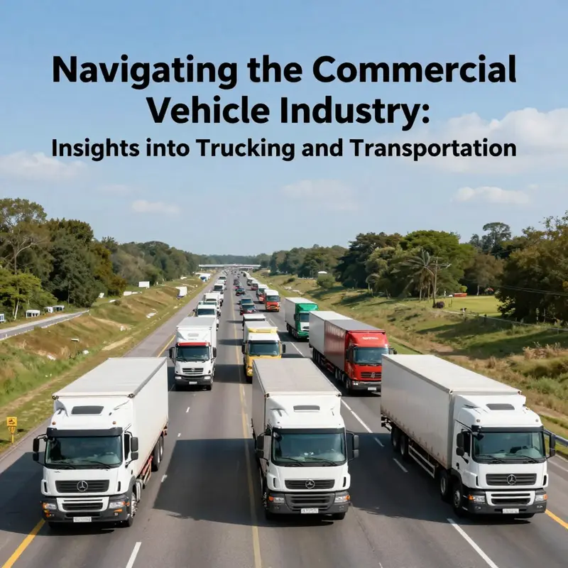 A highway filled with commercial trucks and buses highlighting the importance of the commercial vehicle industry.
