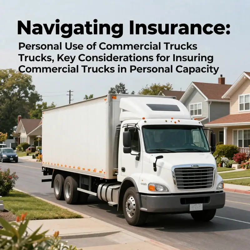 A commercial truck moving from a job site to a residential area, signifying versatility and insurance considerations.