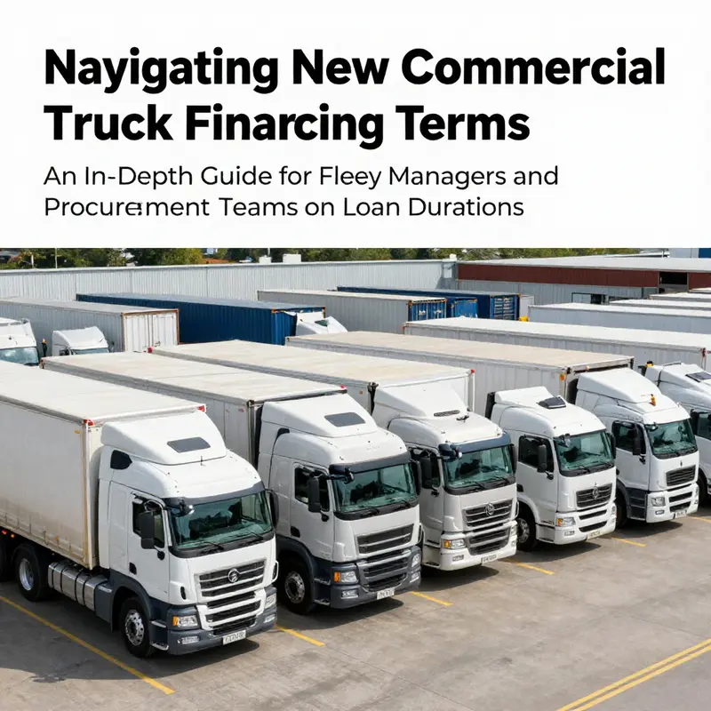 A panoramic view of commercial trucks at a logistics center showcasing fleet management.