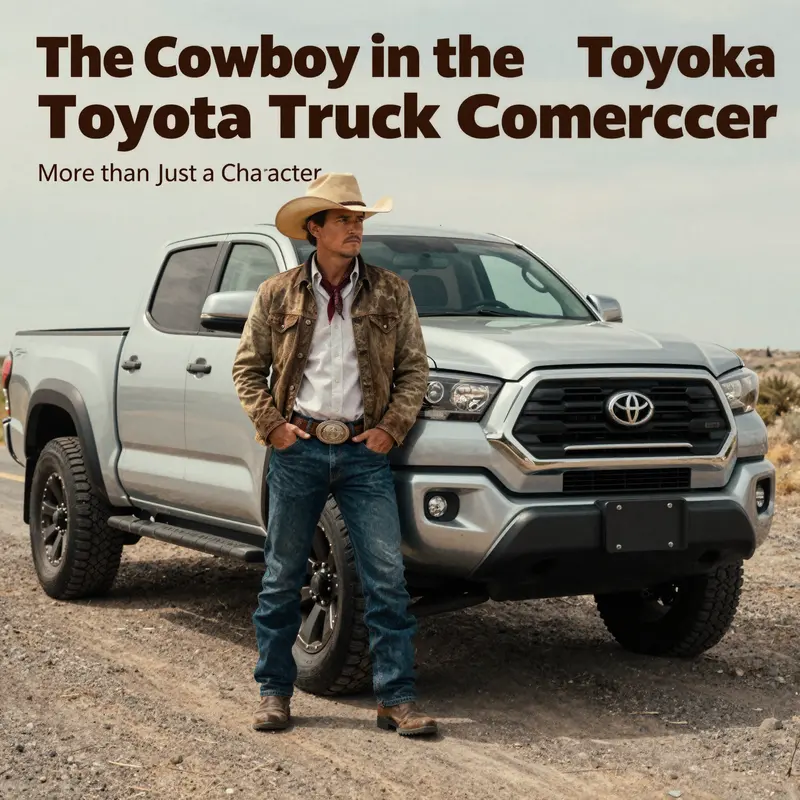 The cowboy figure stands as a symbol of adventure and resilience, representing Toyota’s brand values.
